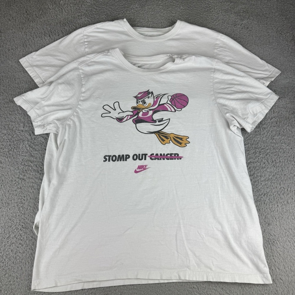 Oregon Ducks Basketball Nike Stomp Out Cancer Shirt Men's Xl Lot Of 2
